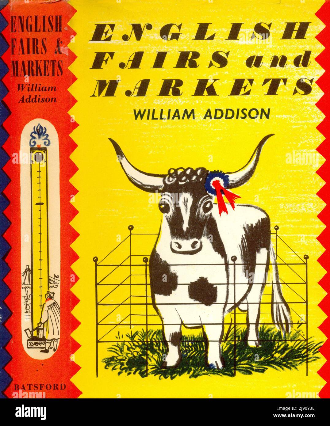 Schutzumschlag von Barbara Jones für englische Messen und Märkte von William Addison 1953 Stockfoto