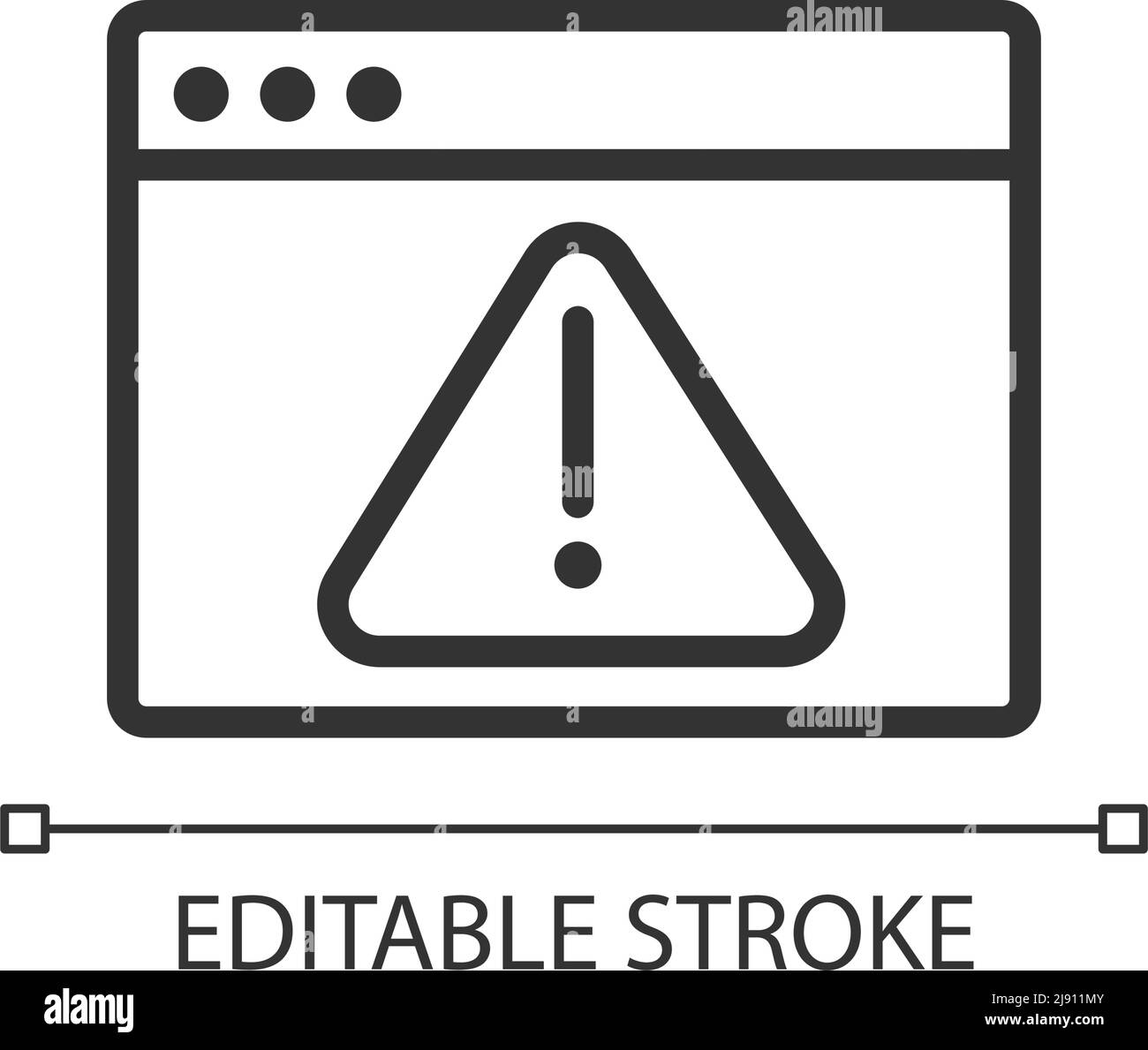 Computer Virus Pixel perfekt linear Symbol Stock Vektor