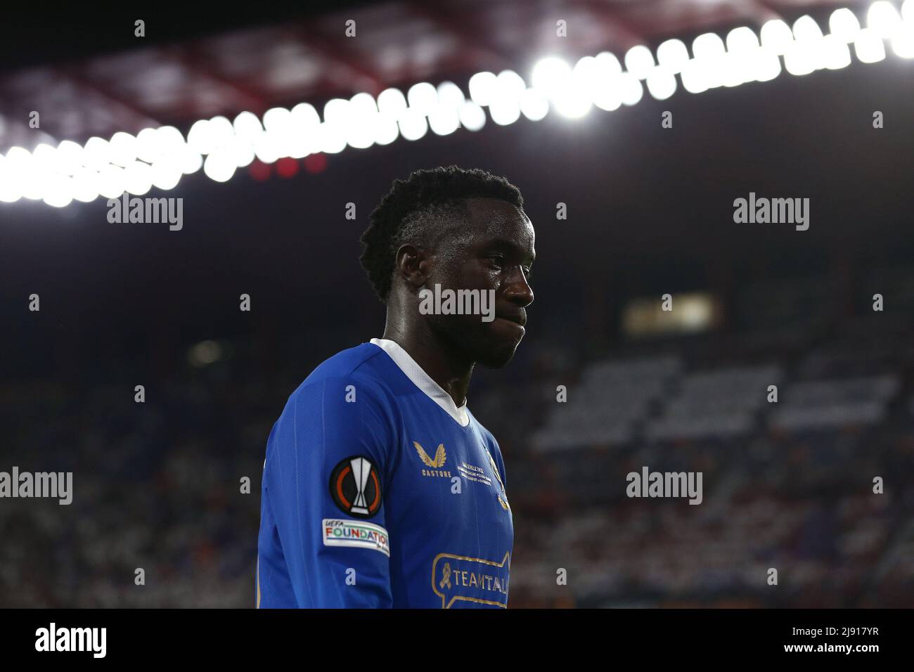 Estadio Ramon Sanchez-Pizjuan, Sevilla, Spanien, 18. Mai 2022, Fashion Sakala (Rangers FC) verlässt das Spielfeld während des UEFA Europa League 2022 Finales - ein Stockfoto