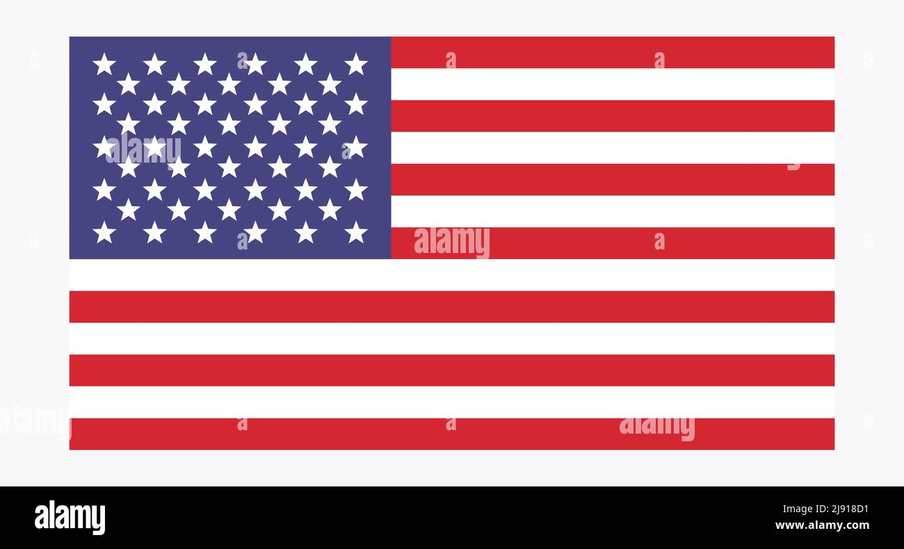 Amerikanische Flagge. Flaches Design einfaches Vektorbild. Bearbeitbarer Vektor. Stock Vektor