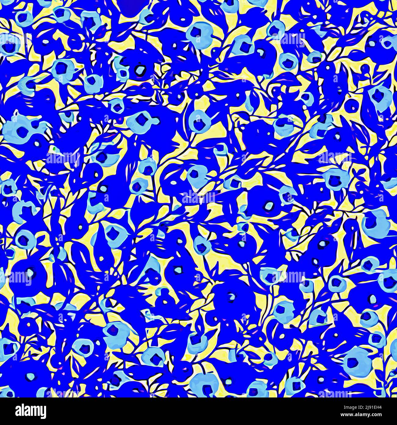 Textil- und Tapetenmuster. Eine druckbare digitale Illustration. Blumenmuster. Stockfoto
