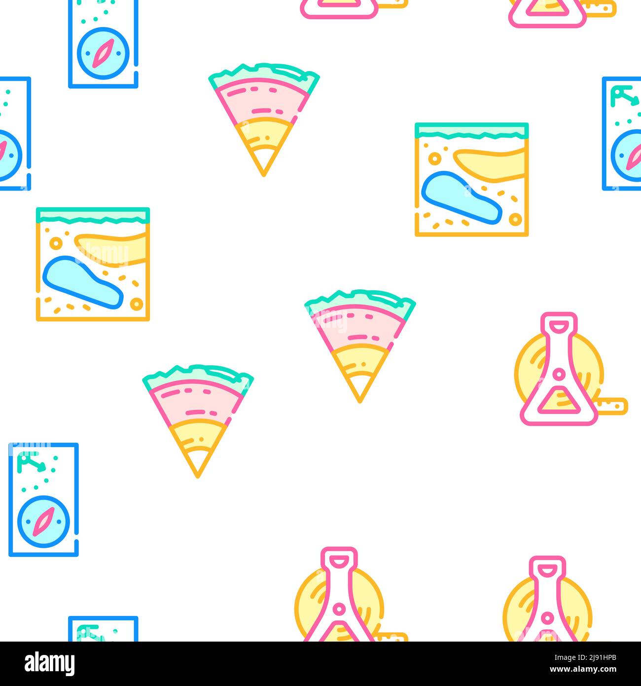 Geodäsie Ausrüstung Vektor Nahtloses Muster Stock Vektor