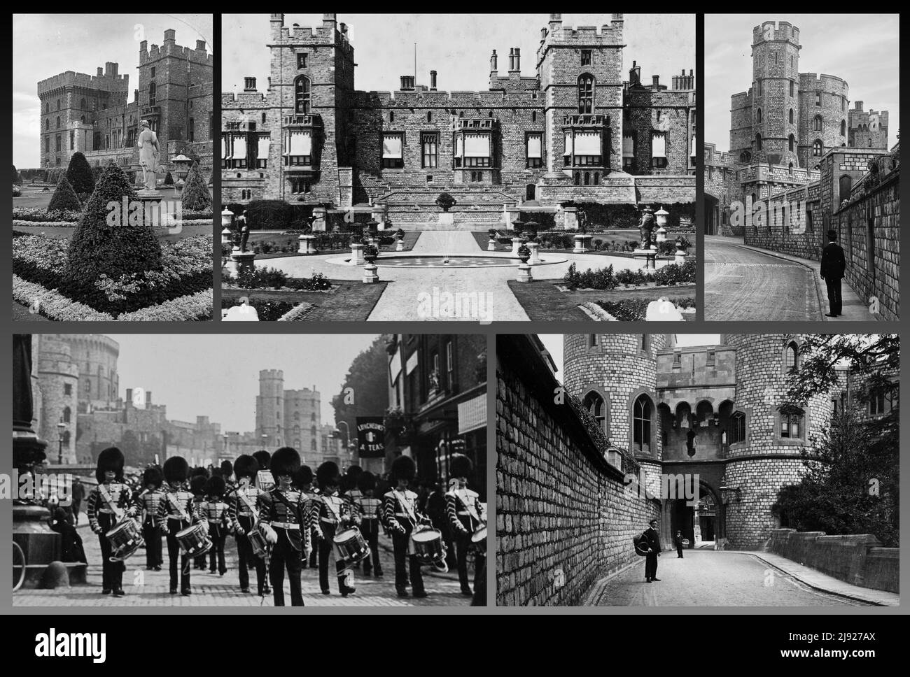 Die berühmte königliche Residenz von Windsor Castle, wie sie Ende 1800s war Stockfoto