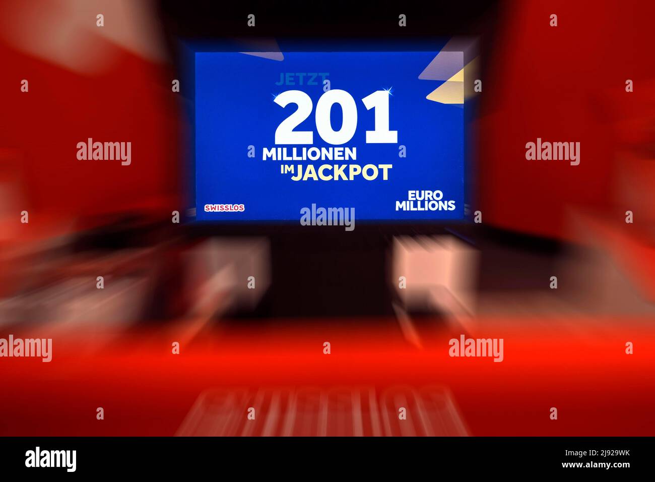 Wipe Screen Display 201 Millionen Jackpot Euromillions Stockfoto