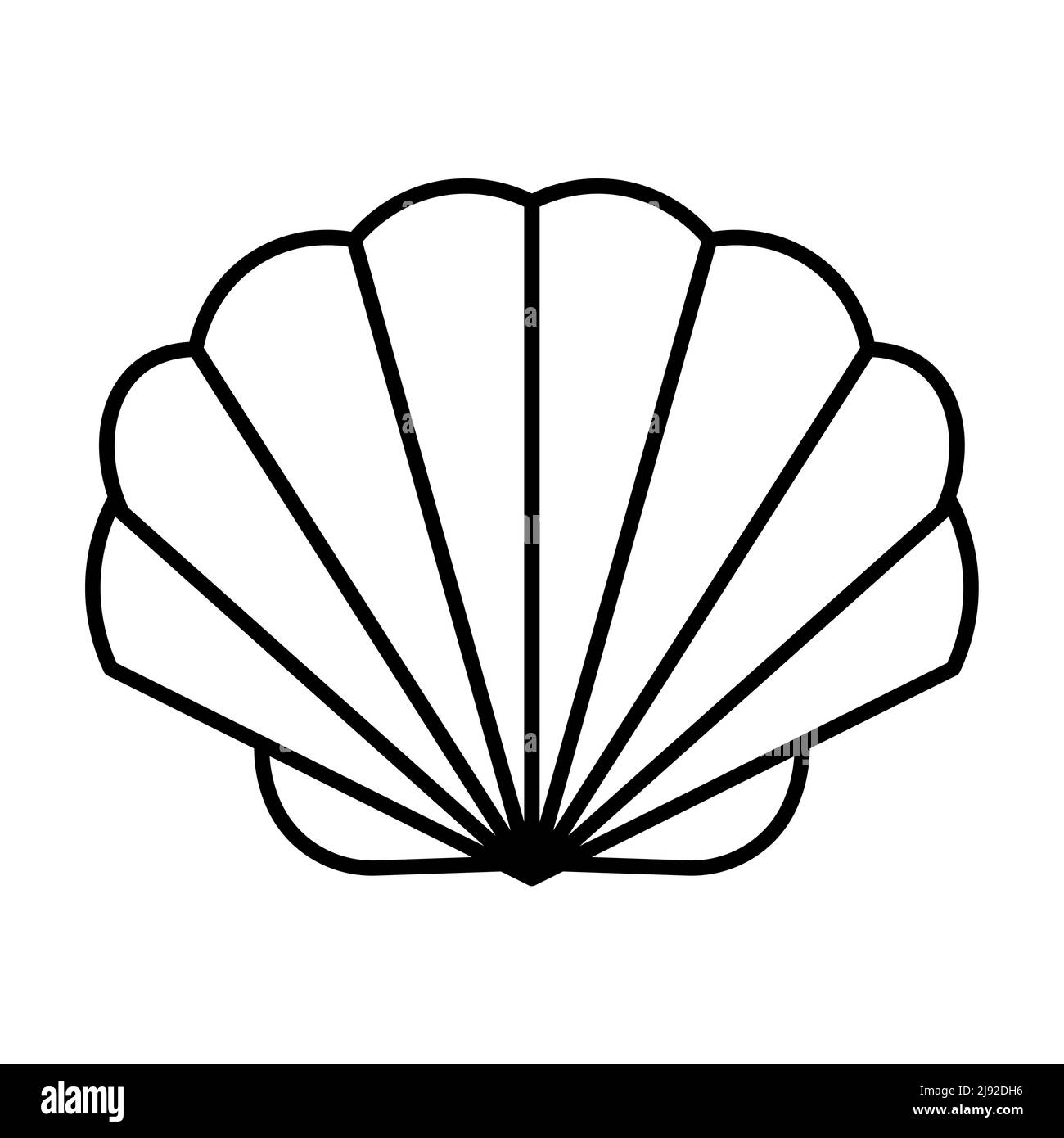 Abbildung des Shell-Vektorsymbols. Muschel Muschel Perle Logo Linie Symbol Meer Form Symbol Stock Vektor