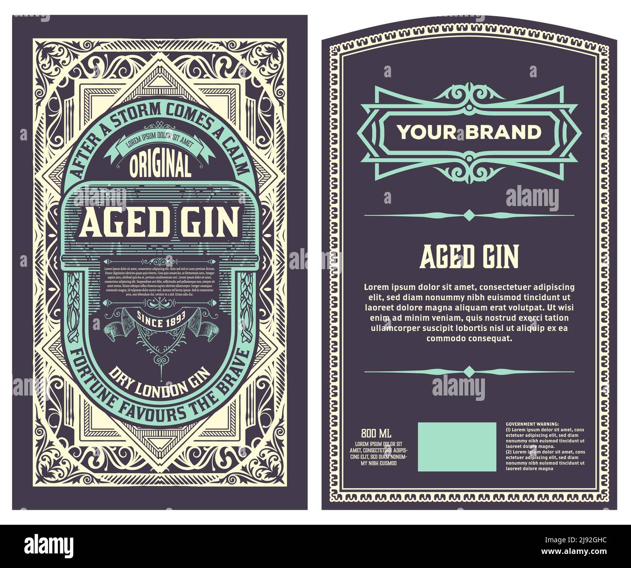 Whisky-Label mit alten Rahmen Stock Vektor