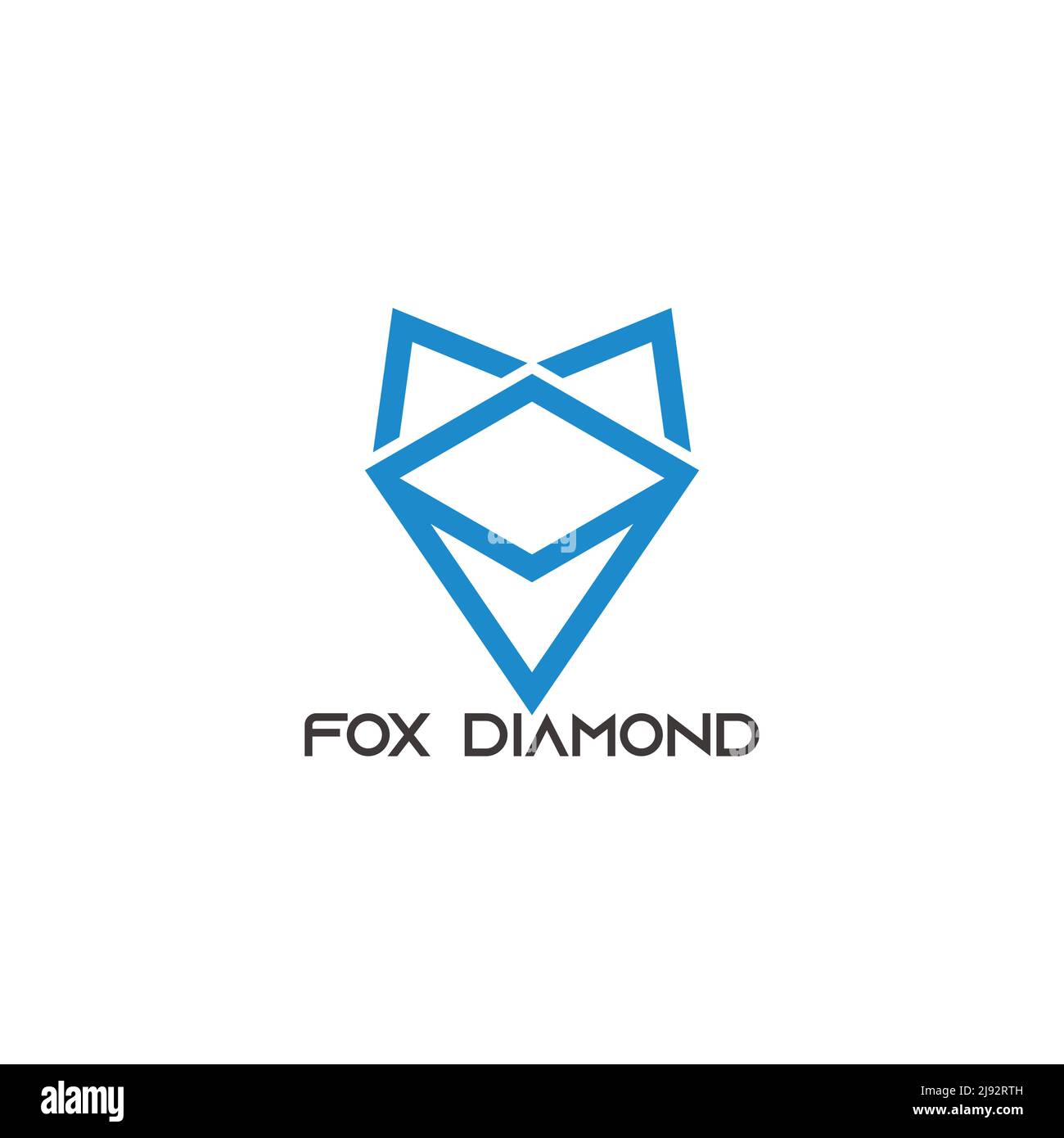 fox Diamant Form einfache geometrische Logo Vektor Stock Vektor