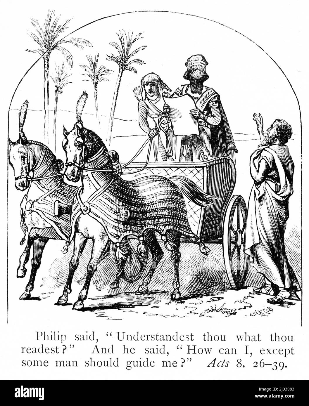 Stich von Philip und dem äthiopischen Eunuch Stockfoto