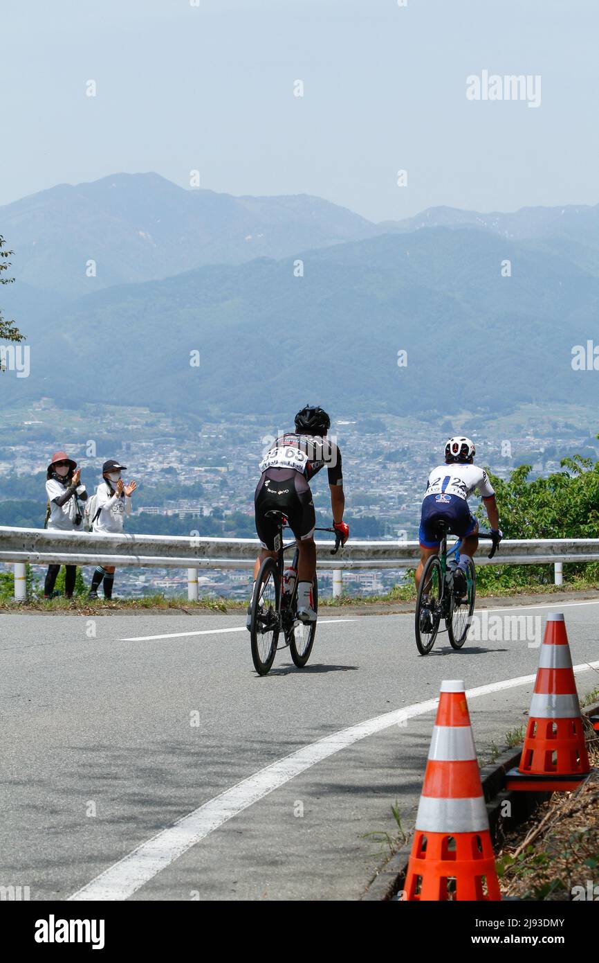 iida, nagano, japan, 2022/19/05 , Profi-Radtour durch Japan im Frühjahr 2022 in Iida. Stockfoto