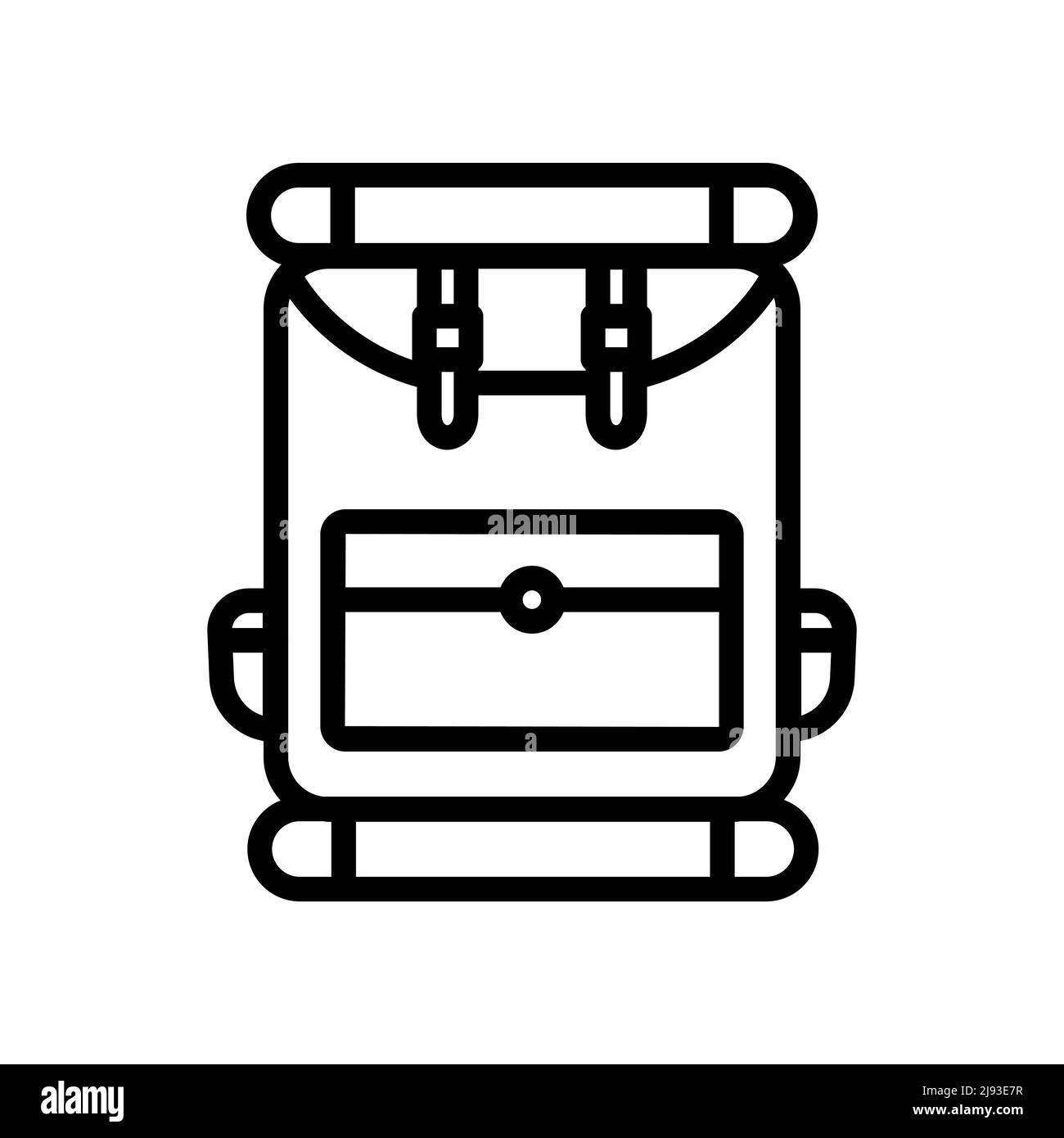 Symbolvektor für Campingtasche. Tasche, Camping. Linie Icon Stil. Einfaches Design bearbeitbar. Entwerfen Sie eine einfache Illustration Stock Vektor