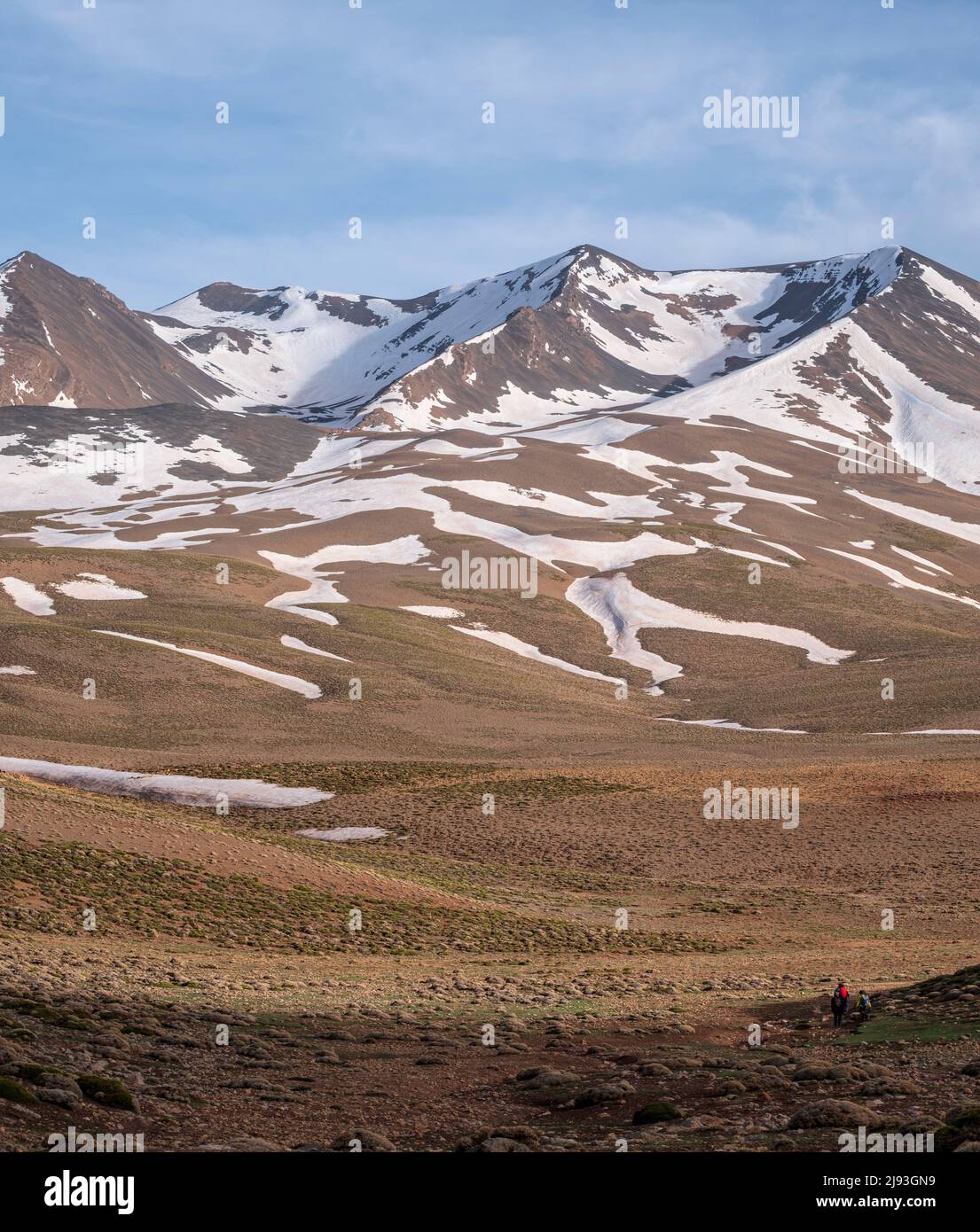 Tarkeddit-Ebene, Ighil M'Goun, 4.071 m, Atlasgebirge, marokko, Afrika Stockfoto