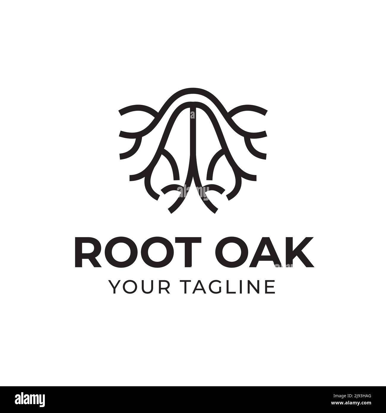 Logo Vektor Design abstrakte Baumwurzeln oder Zweige. Symbolsymbole Stock Vektor