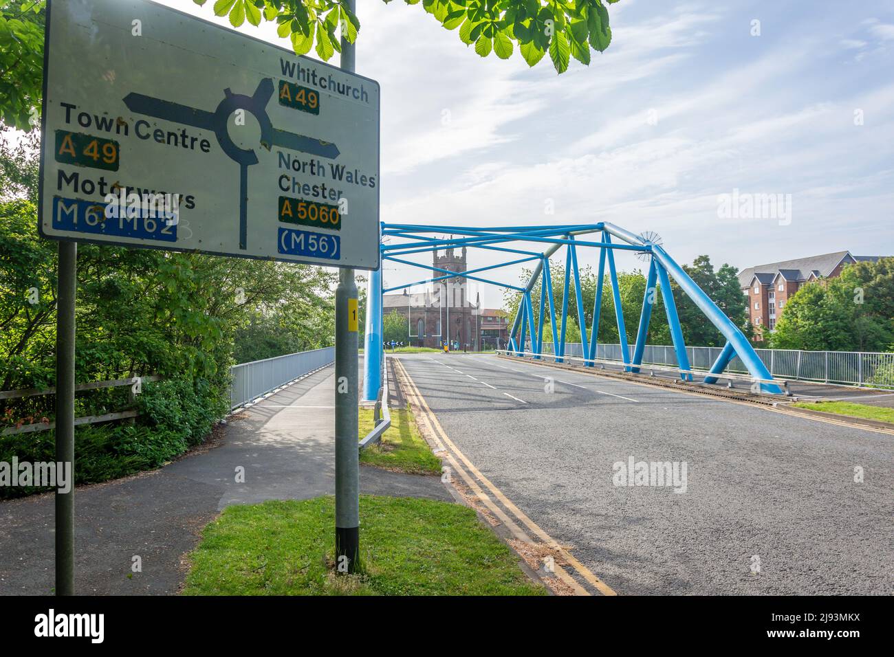 Brücke über den Fluss Mersey, Park Boulevard, Square, Warrington, England, Vereinigtes Königreich Stockfoto