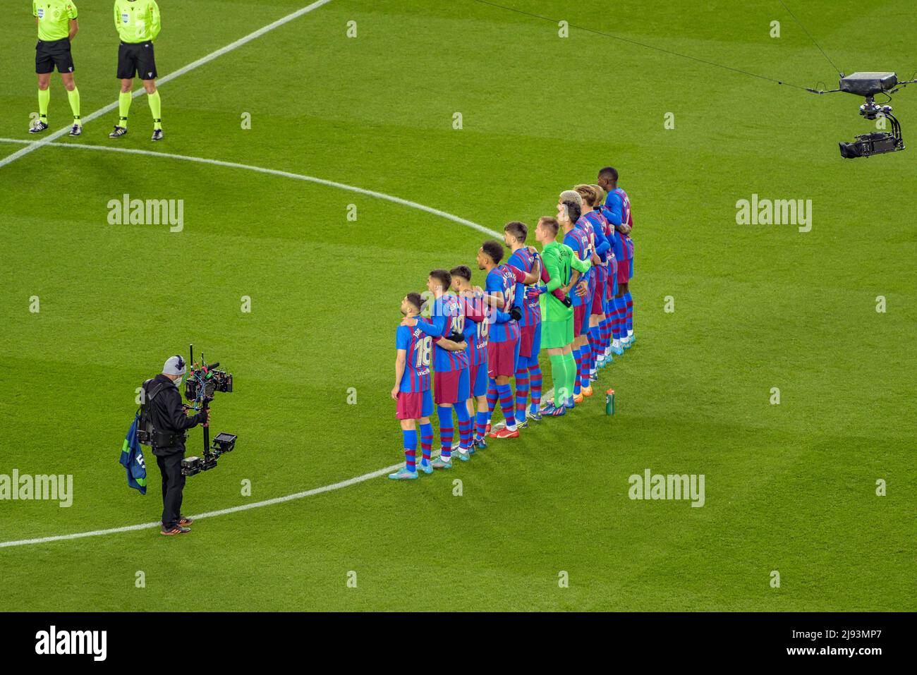 FC Barcelona Spieler in einem Spiel der Spanischen Liga 2022 gegen den FC Sevilla im Camp Nou Stadion (Barcelona, Katalonien, Spanien) ESP: Jugadores del Barça Stockfoto