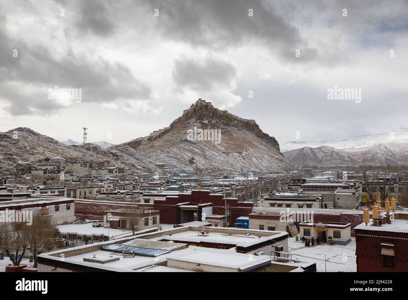 Die historische Stadt Gyantse, autonome Region Tibets Stockfoto