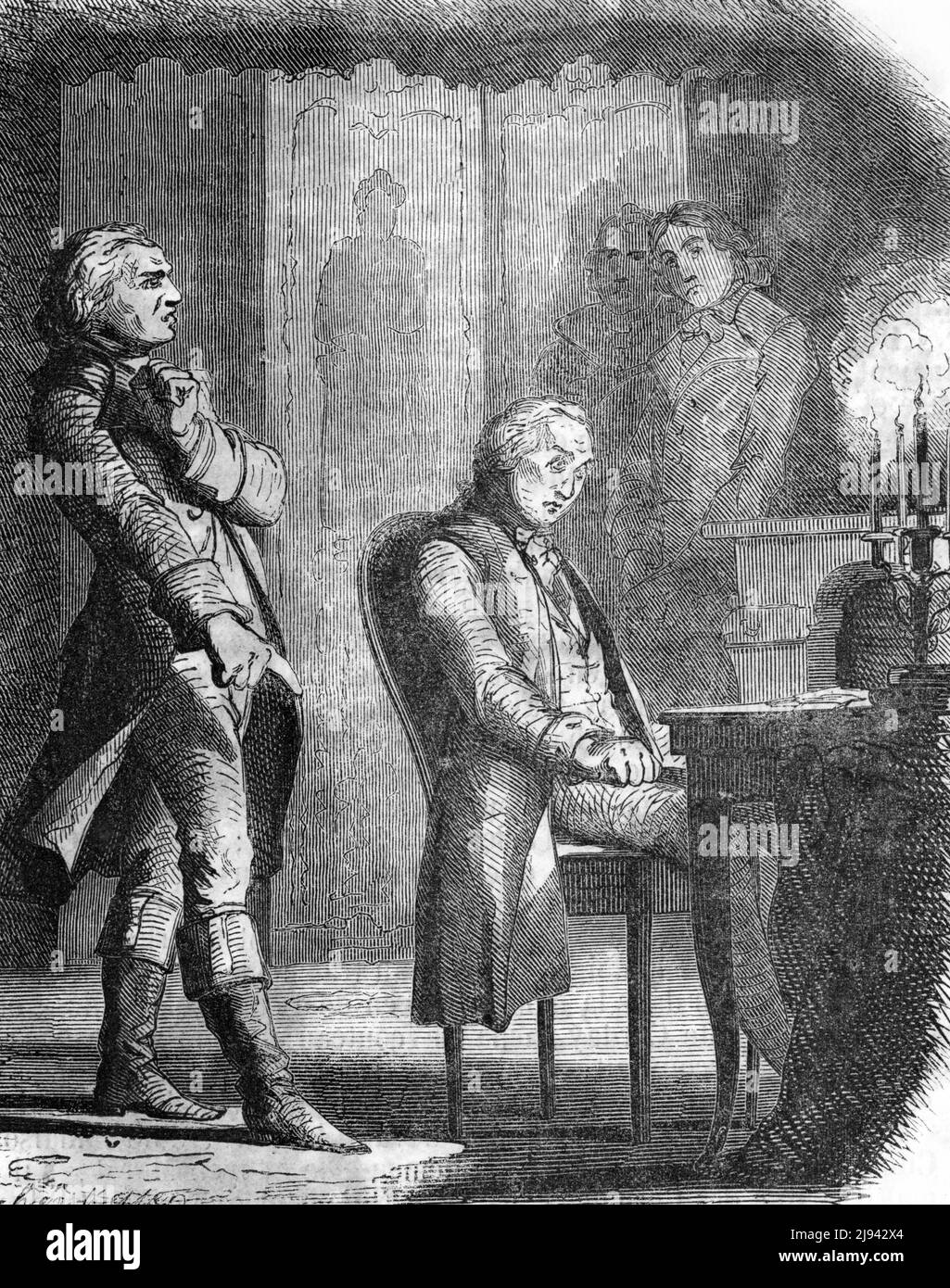 Revolution Francaise : Arrestation de Philippe Egalite ou Louis-Philippe d'Orleans (1747-1793) le 2 novembre 1793 (Louis Philippe II., Herzog von Orleans verhaftet november 1793) Gravure tiree de 'Histoire de France' de Germain Sarrut 1854 Collection privee Stockfoto