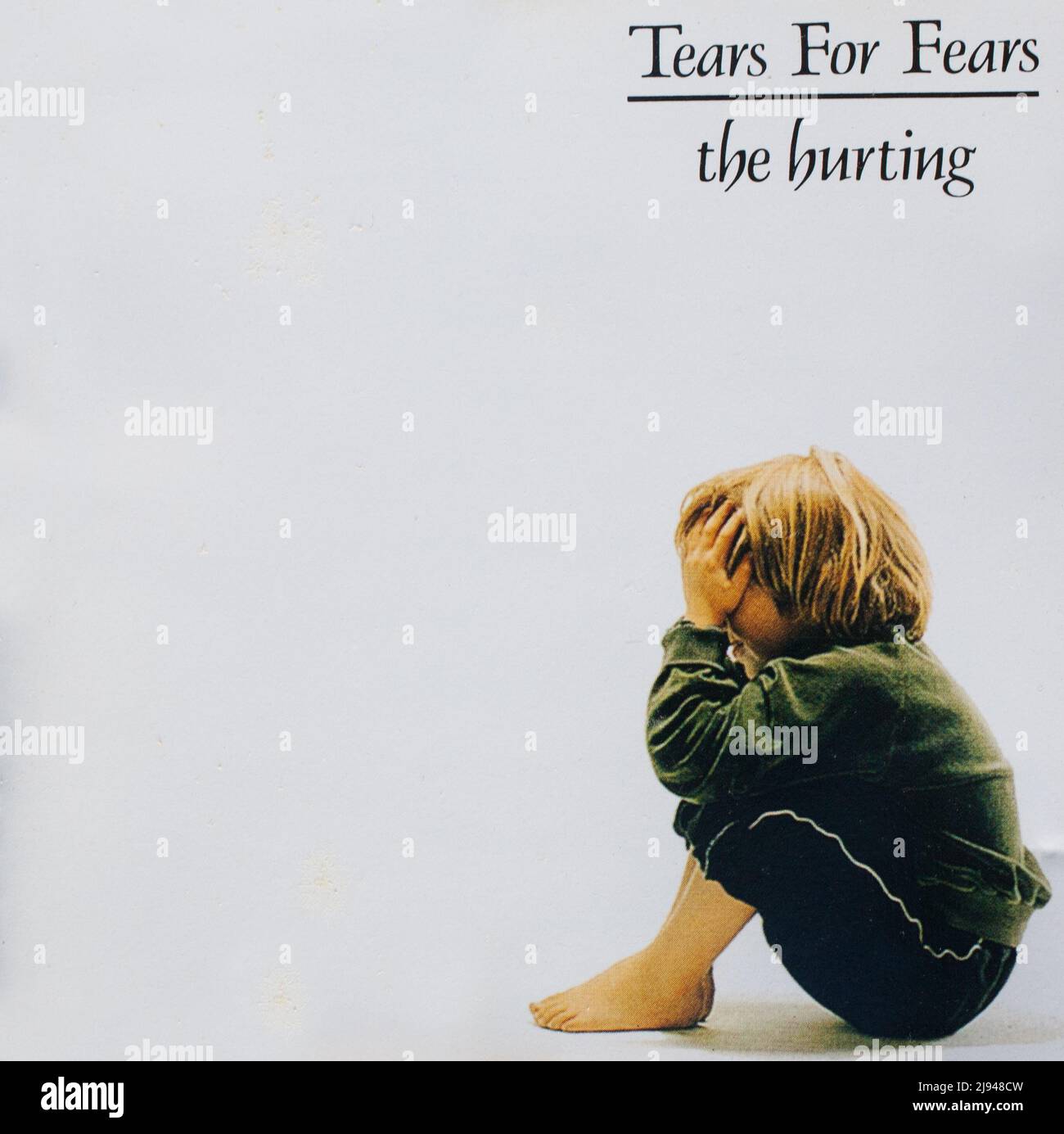 Die CD-Musik deckt die Schmerzen durch Tränen für Ängste ab Stockfoto