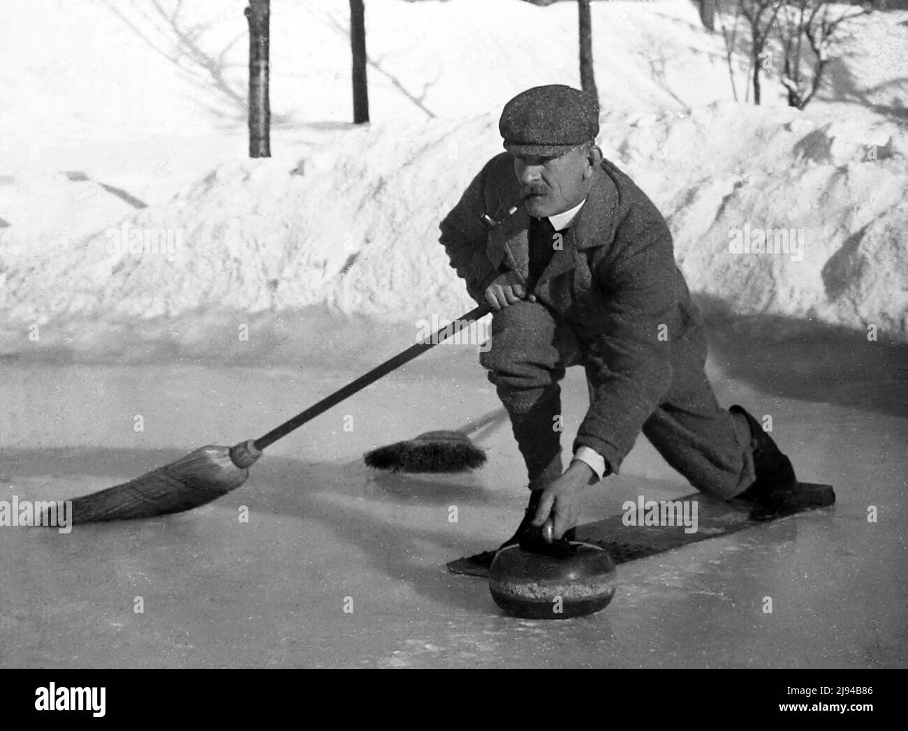 Curling, Schottland, Anfang 1900s Stockfoto