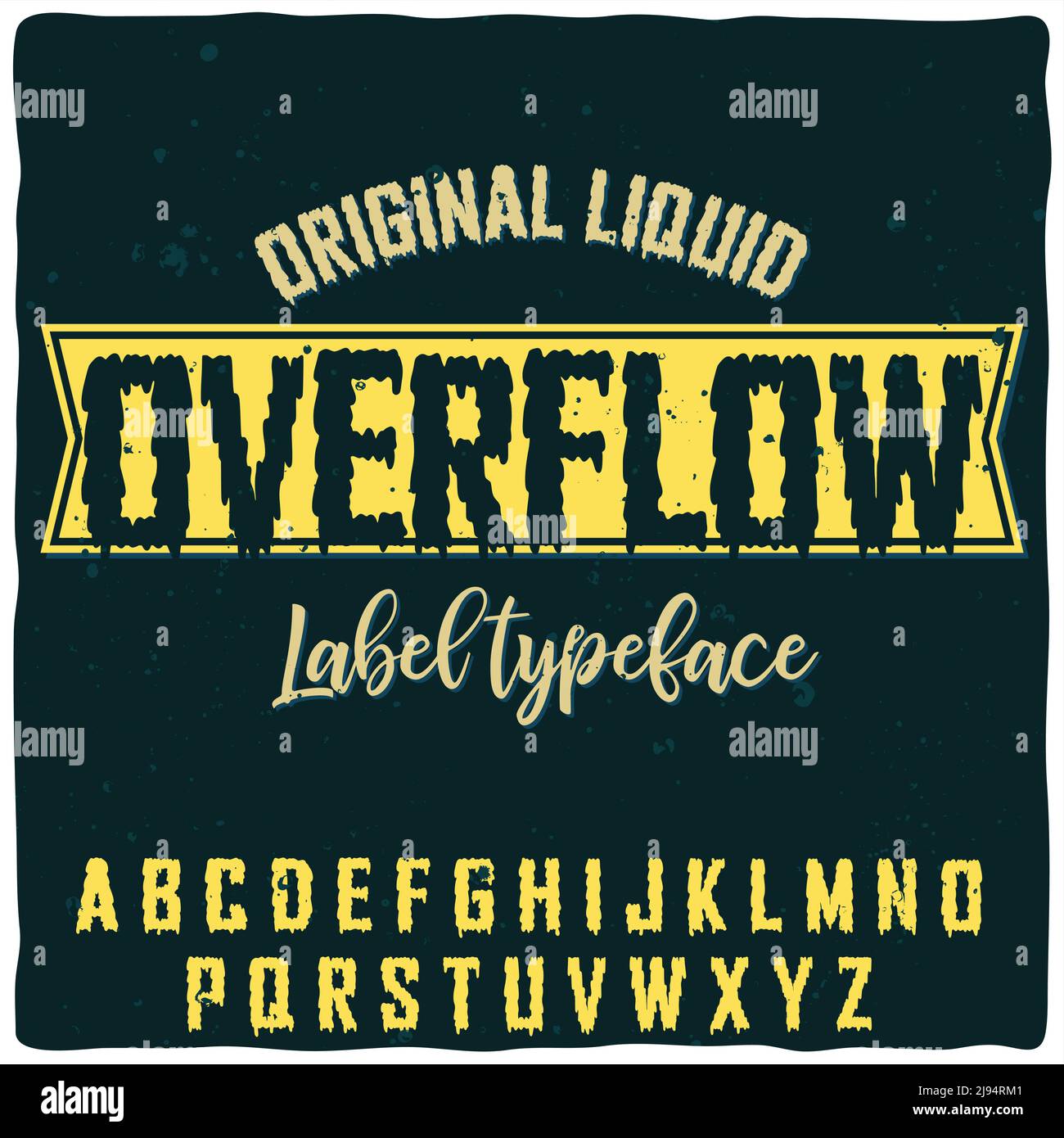 Ursprüngliche Beschriftung mit dem Namen „Overflow“. Gute handgefertigte Schrift für jedes Label-Design. Stock Vektor