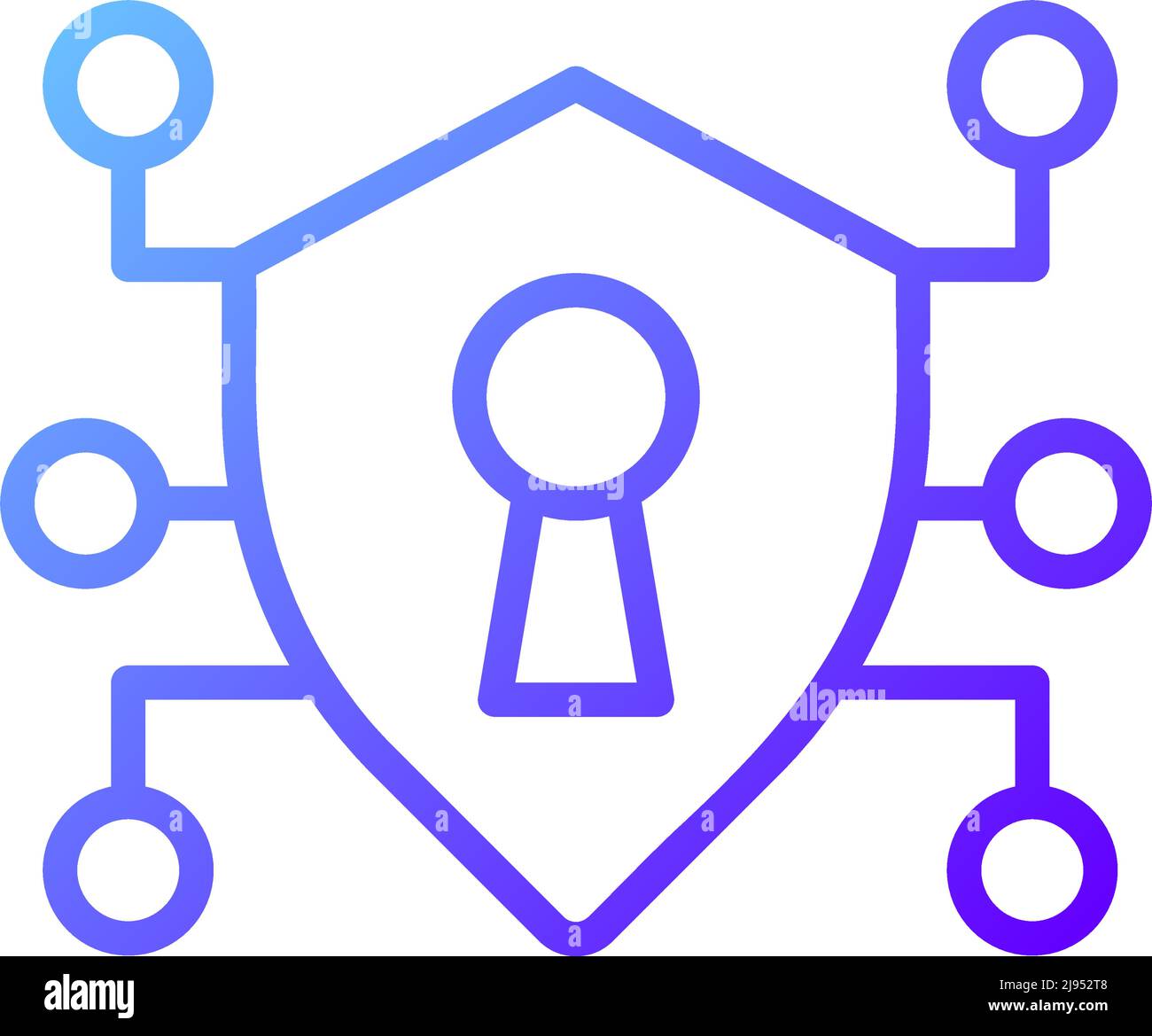 Symbol für den linearen Vektor mit perfektem Gradienten für sichere Datenpixel Stock Vektor
