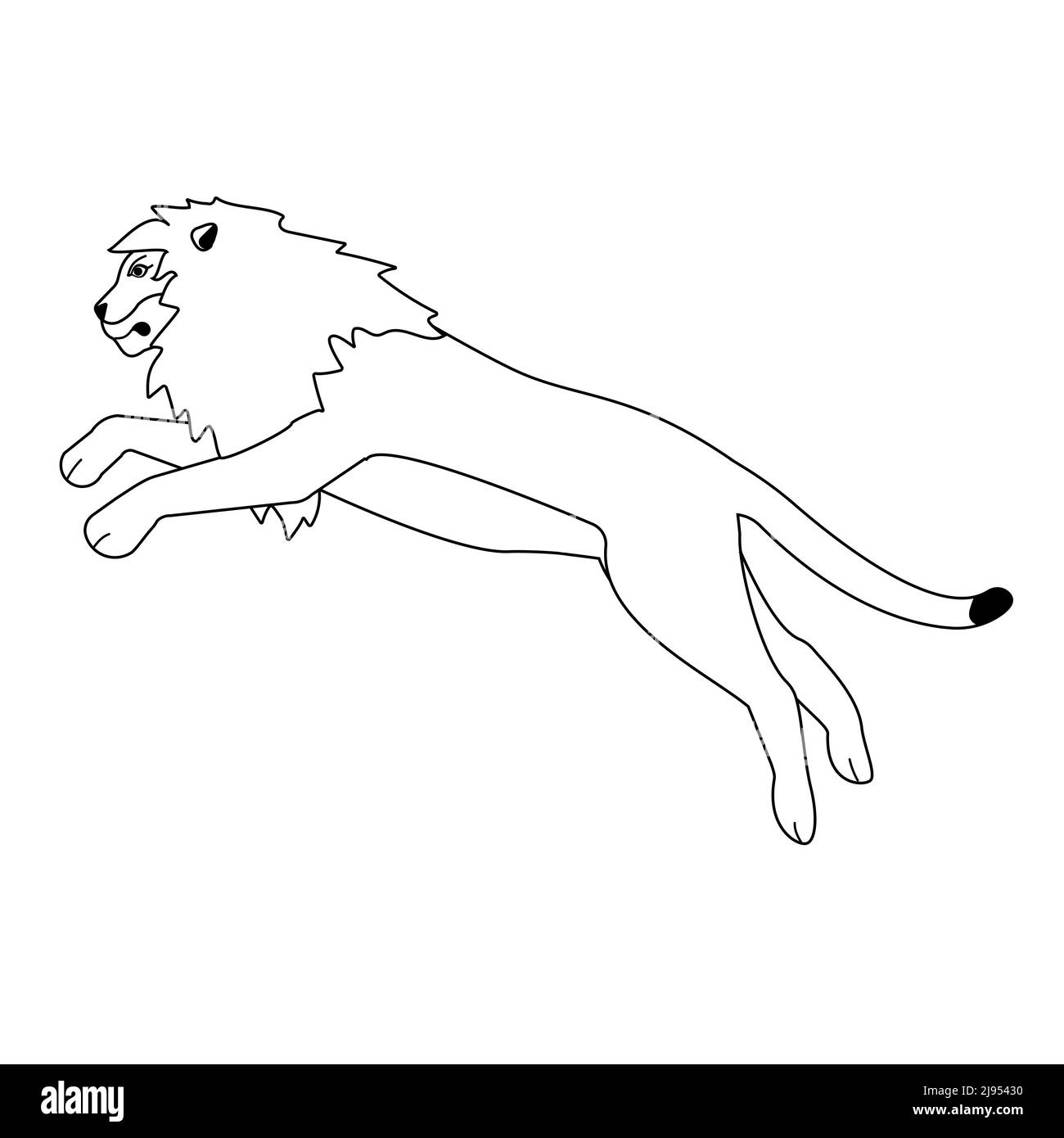 Vektor flach springenden Löwen Stock Vektor