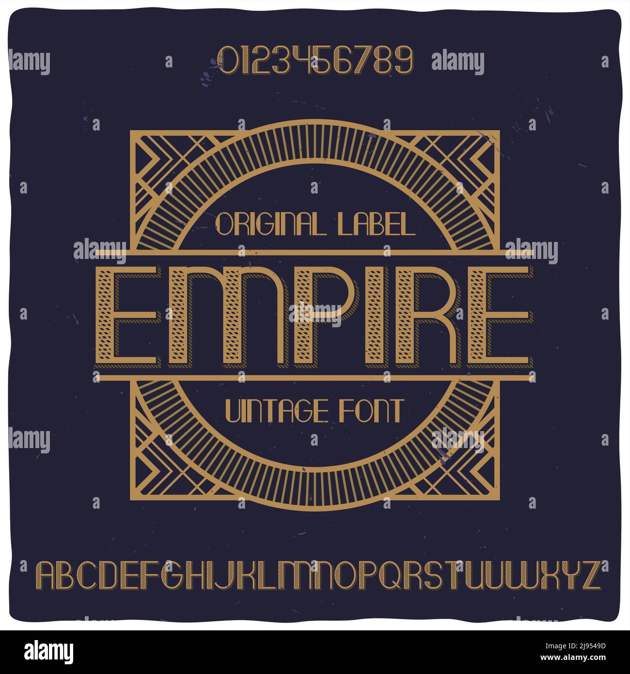 Original-Etikettenschrift mit dem Namen 'Empire'. Gute handgefertigte Schrift für jedes Label-Design. Stock Vektor