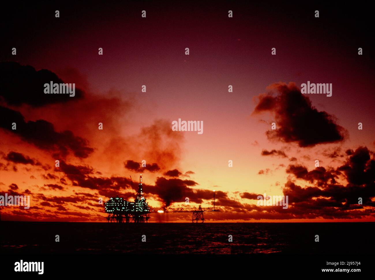 Australien. Westaustralien. North Rankin A. Offshore-Gasförderplattform. Stockfoto