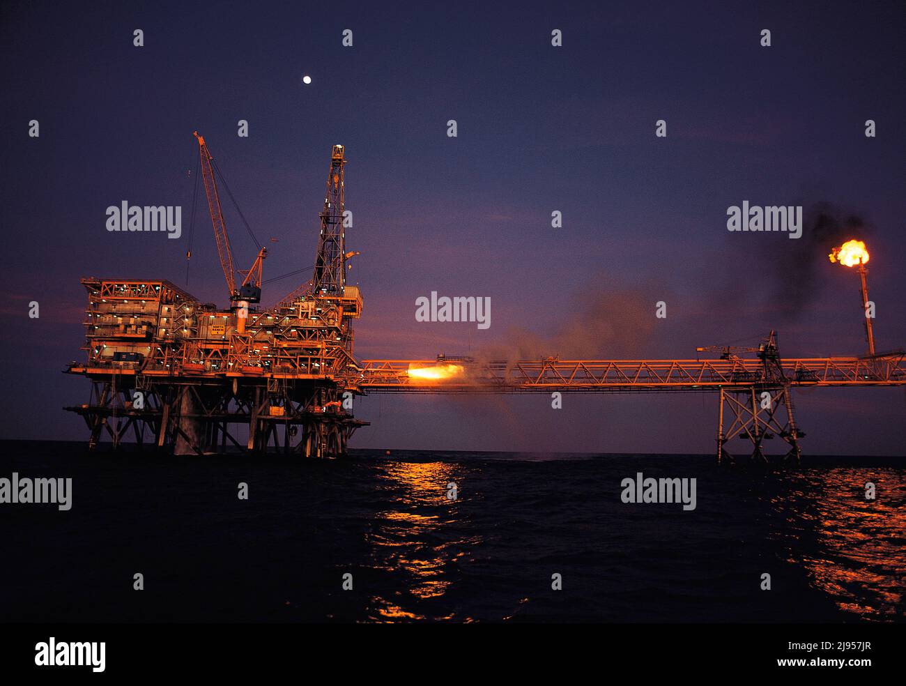 Australien. Westaustralien. North Rankin A. Offshore-Gasförderplattform. Stockfoto