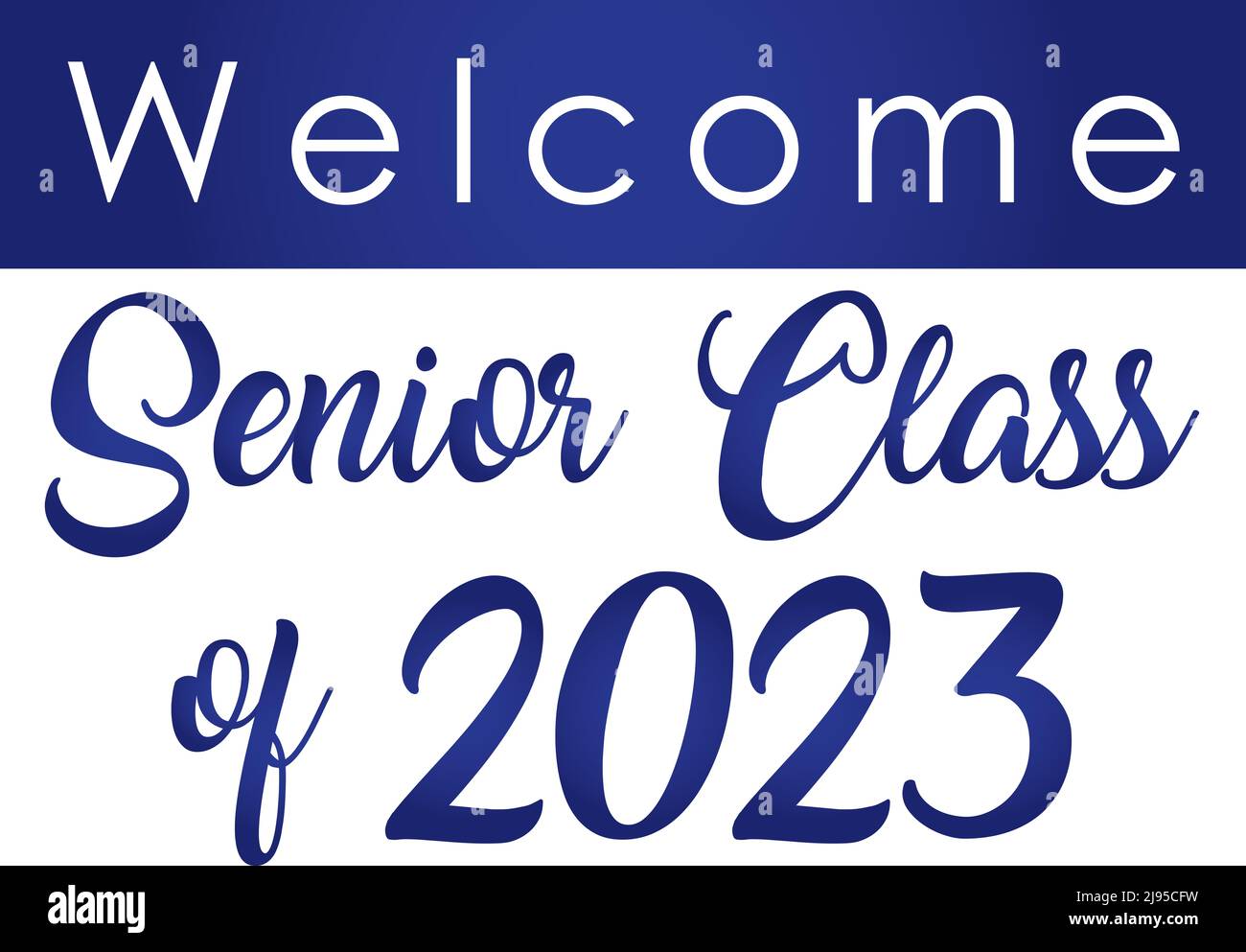 Blue Welcome Senior Class of 2023 Banner Stockfoto