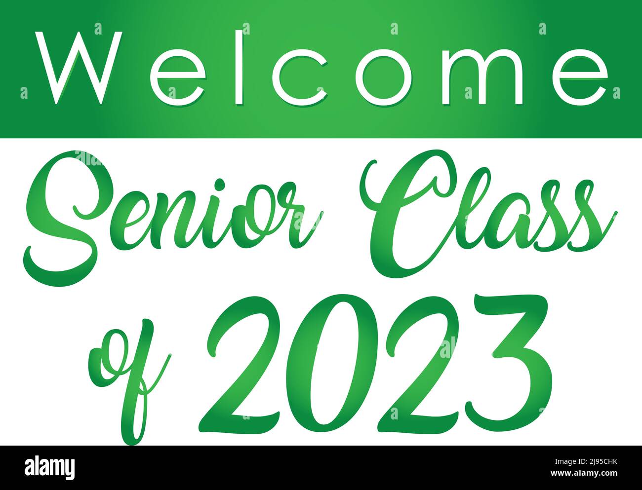 Green Welcome Senior Class von 2023 Stockfoto
