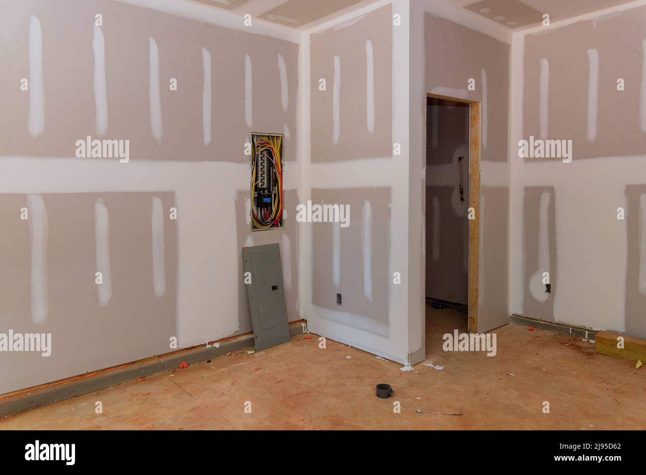 Die Leistungsschalter im Schaltschranksystem Stockfoto