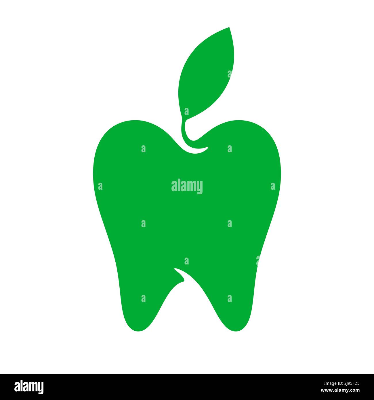 Ein gesunder grüner Zahn mit dem Blatt-Vektor-Symbol. Dental clinic Creative Logo Vorlage. Stock Vektor