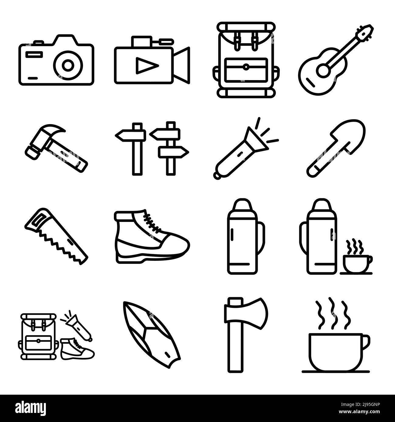 Sommer Vektor Icon Set. Urlaub, Klettern. Linie Icon Stil. Einfaches Design Illustration editierbar Stock Vektor Sommer Vektor Icon Set. Urlaub, Klettern. Linie Icon Stil. Einfaches Design Illustration editierbar Stock Vektor