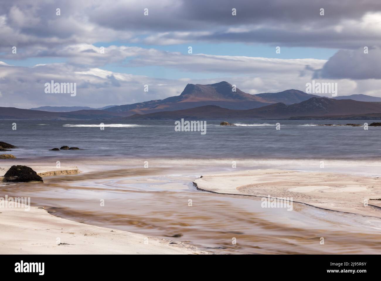 Beinn Grobhlach vom Strand in Mellon Udrigle, Wester Ross, Schottland, Großbritannien Stockfoto