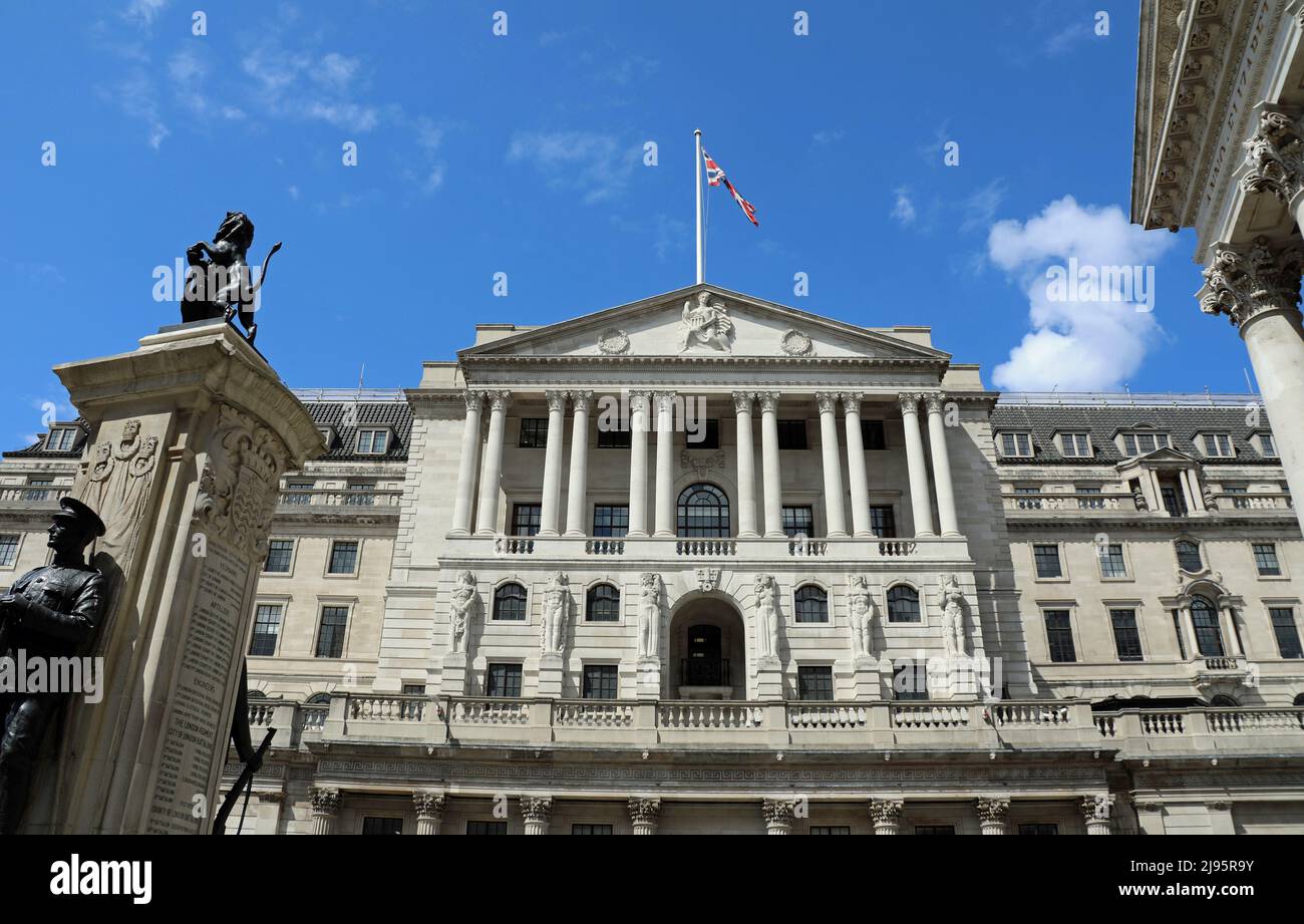 Bank of England in der Threadneedle Street in der City of London Stockfoto