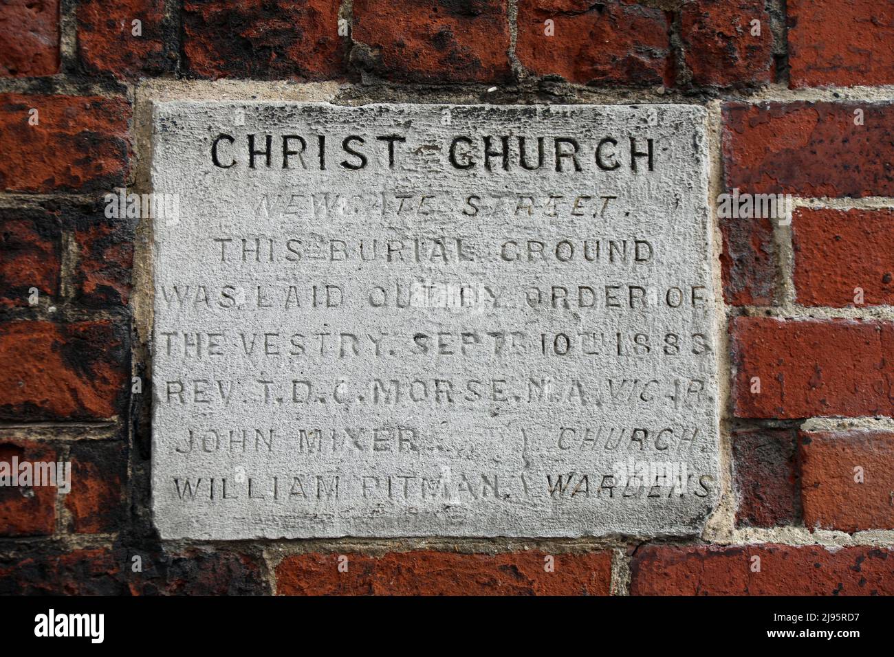 Tafel der Christ Church in London Stockfoto