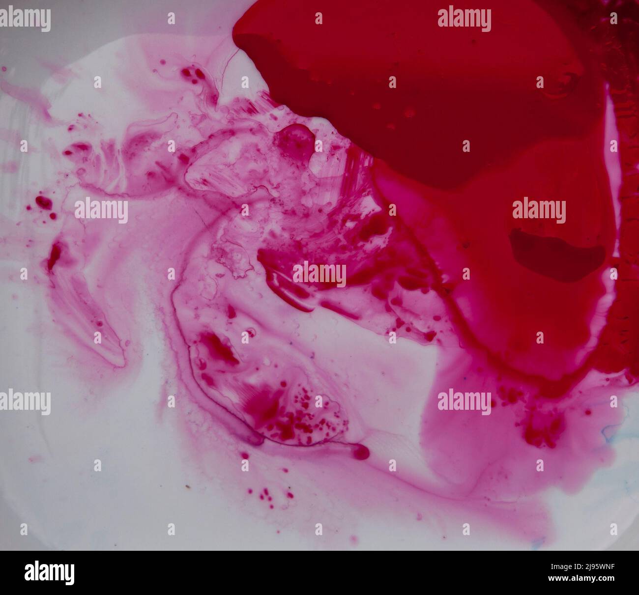 Abstrakter Malhintergrund. Rote Muster auf weißem Hintergrund. Für Kunsttextur, Grunge-Design und Vintage-Papier Stockfoto