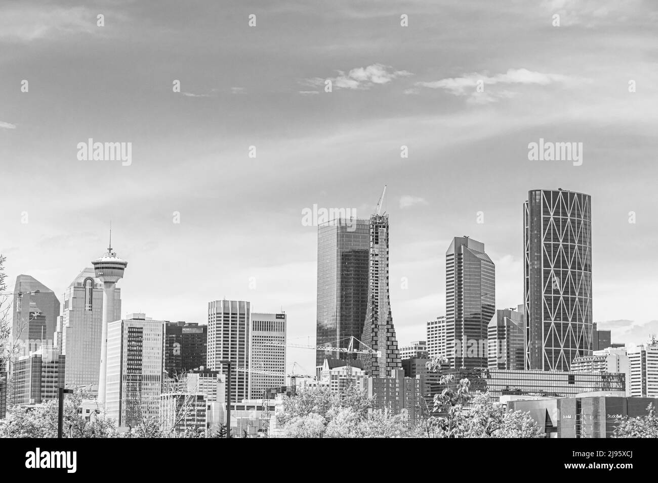 Calgary City Geschäftsviertel in der Innenstadt von Skyline-Gebäuden Stockfoto