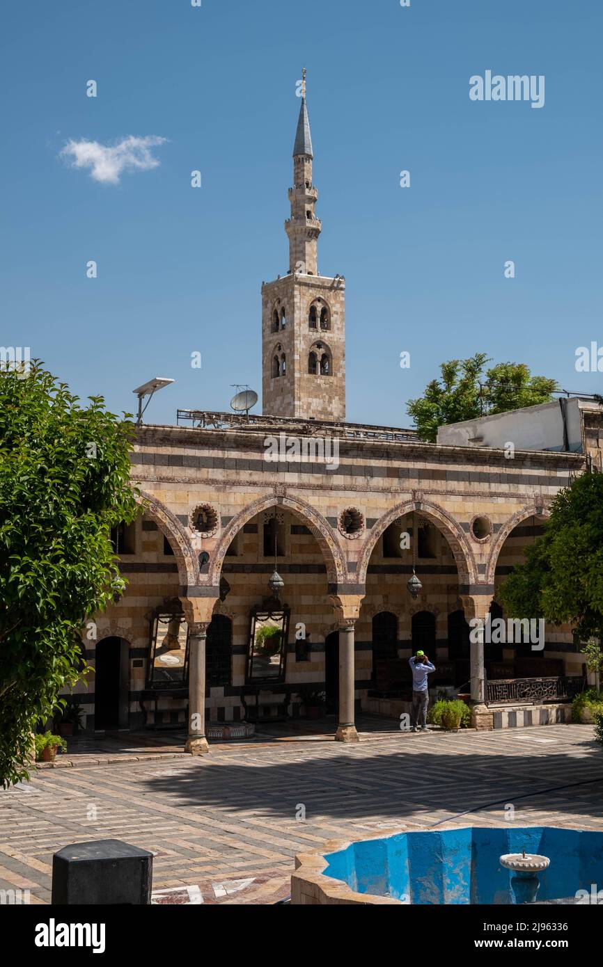 Damaskus, Syrien - Mai 2022: Im Inneren des historischen Denkmales und Museums, Al Azem Palast von Damaskus, Syrien Stockfoto