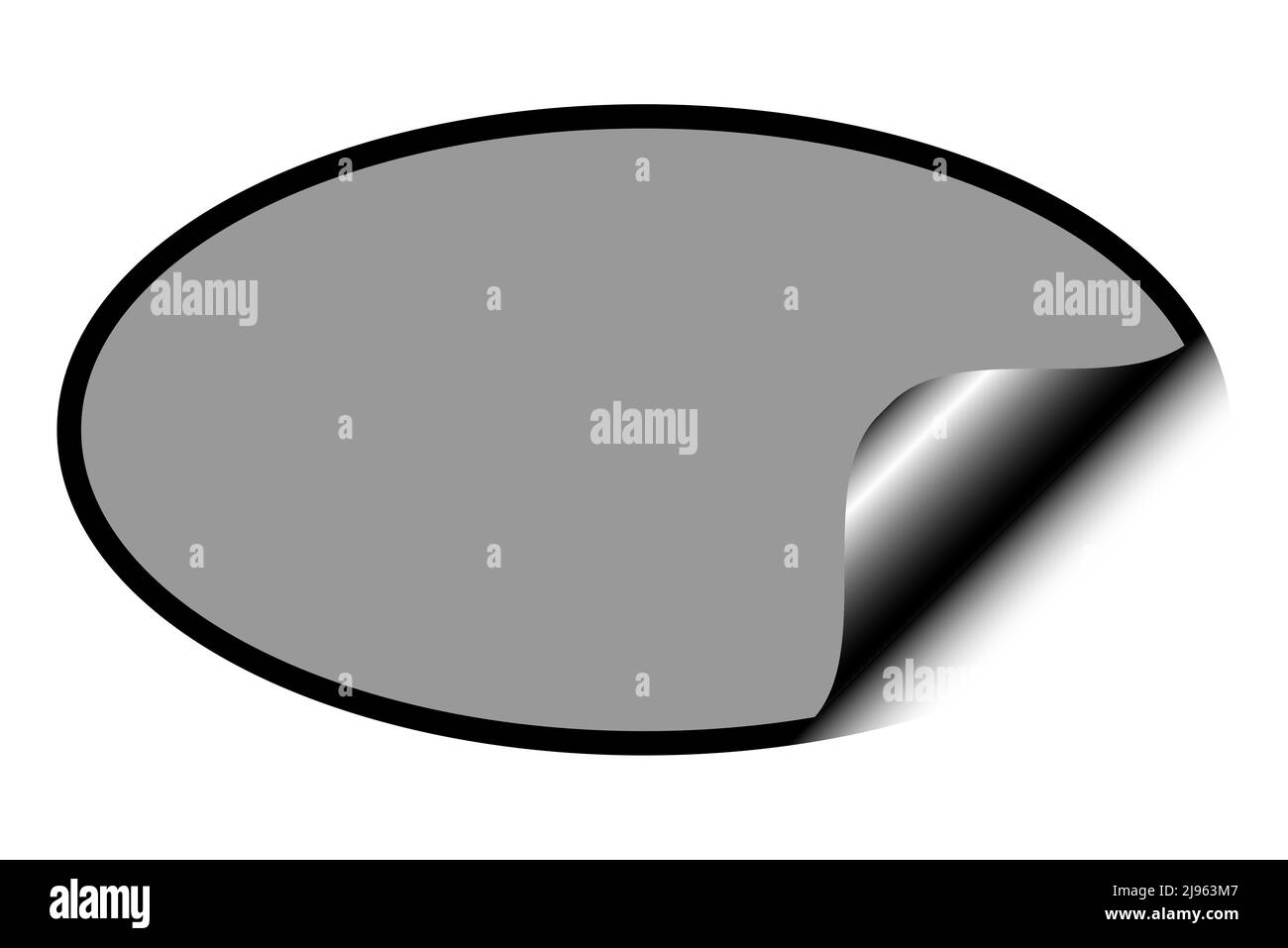 Papiernotiz-Etikett mit Umdrehkante gewellt Stockfoto