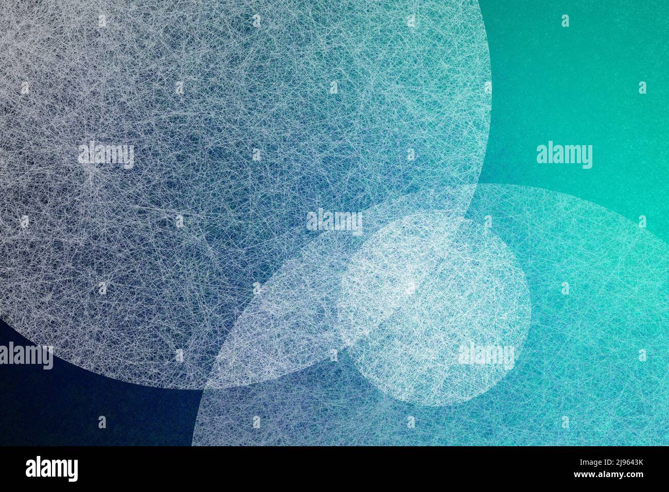 Blaue abstrakte moderne Kunst Hintergrund-Design mit weißer Textur und Kreis Formen in zeitgenössischen künstlerischen Design in dunkel und hellblau und gre geschichtet Stockfoto