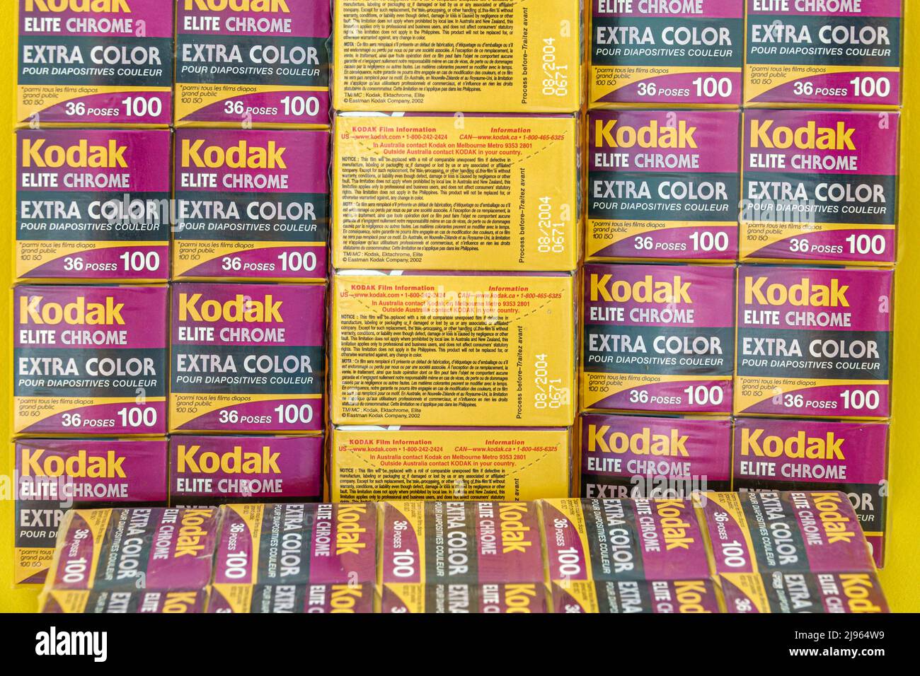 Miami Beach Florida, abgelaufen veraltete fotografische Farbfilm neuen alten Stock, Kodak Elite Chrome Extra Color Made in Canada, Französisch Englisch Sprachen 35mm Stockfoto