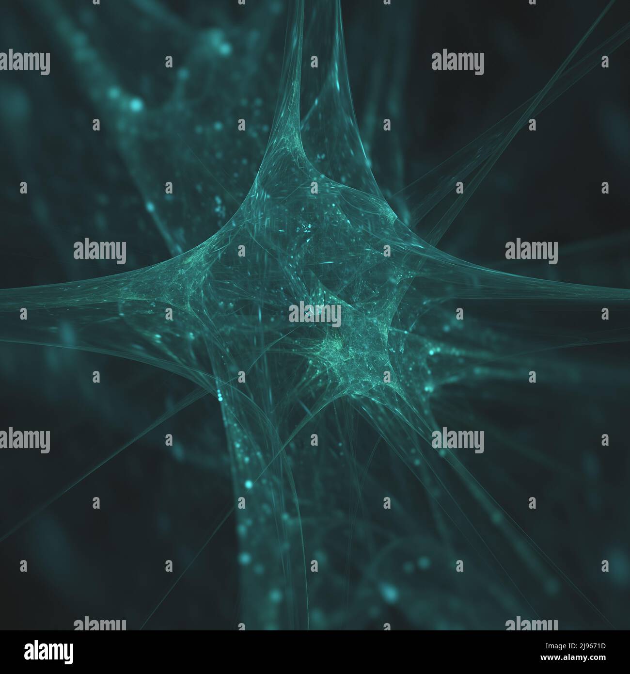 Abstrakter neuronaler Zusammenhang, futuristischer Stil, maschinelles Lernen und künstliche Intelligenz – Konzeptdarstellung Stockfoto