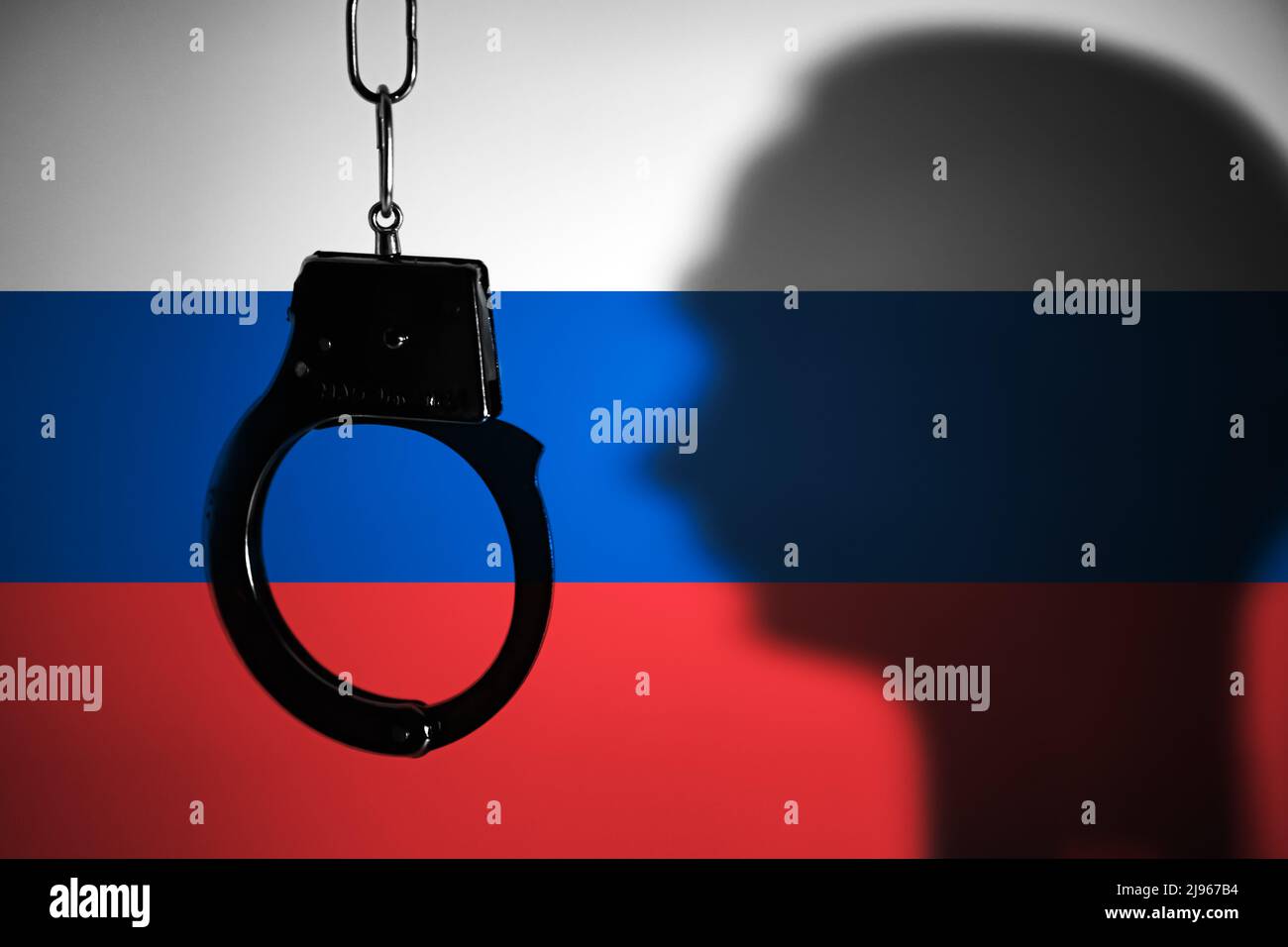 Russland Tricolor Flagge Illustration geeignet für Banner oder Hintergrund. Bild der Nationalflagge der Russischen Föderation Stockfoto