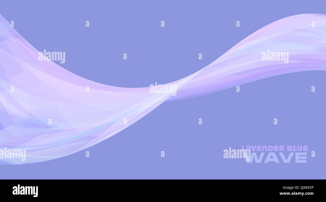 Abstrakte Lavendel blaue Welle auf bläulichem Hintergrund. Vektorgrafiken mit gekrümmter Linie Stock Vektor
