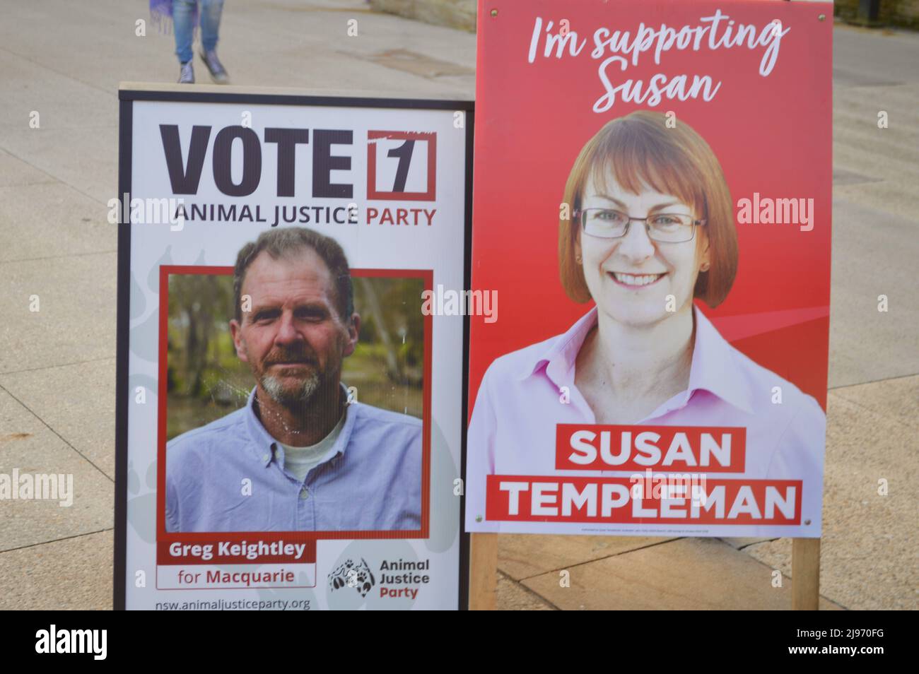 Politische Plakate während der australischen Bundestagswahl 2022. Stockfoto