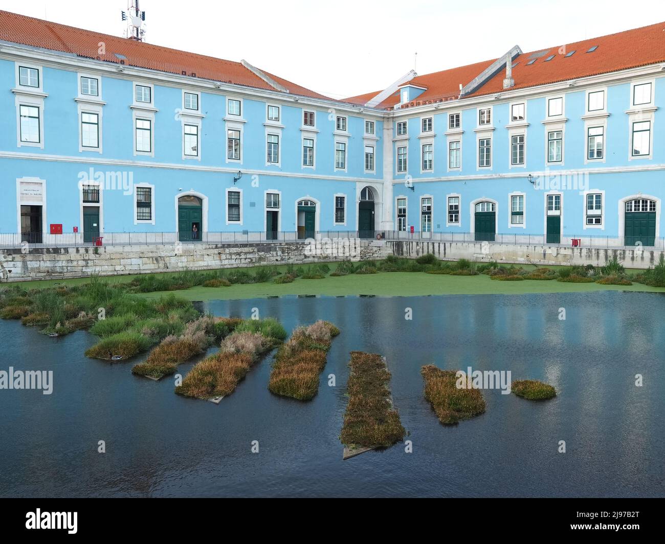 Schöne zentrale Meeresverwaltung in Lissabon Portugal Stockfoto