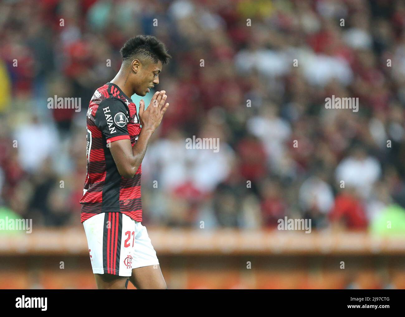 Bruno Henrique do Flamengo, durante a partida entre Flamengo e Universidad Católica (CHI), pela 5ª rodada do grupo H da Copa Libertadores 2022, no Estádio do Maracanã nesta terça-feira 17. Stockfoto