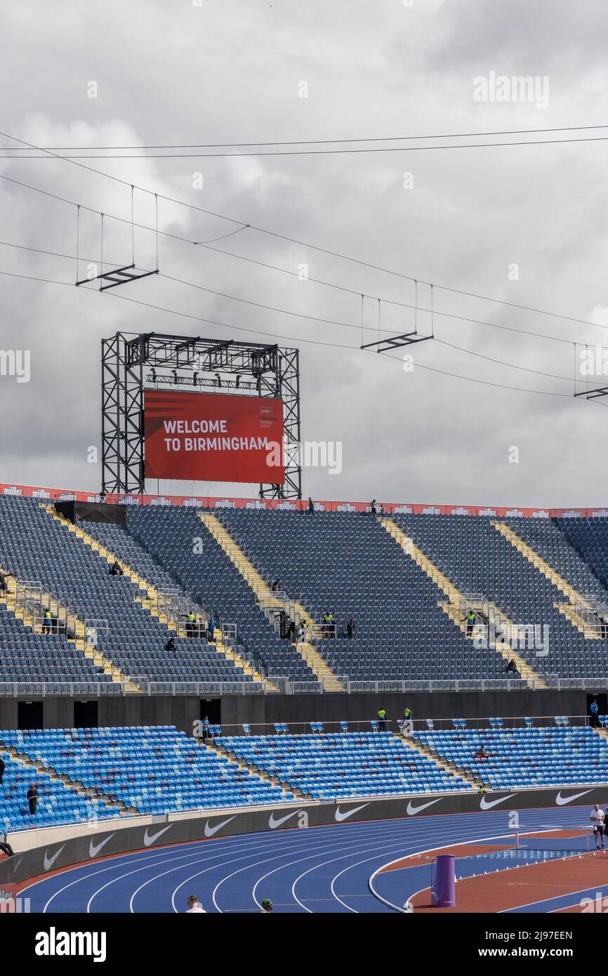Birmingham, Großbritannien. 21 Mai 2022. Das Alexander-Stadion vor dem Müller Diamond League Event in Birmingham, England. Die Diamond League ist eine jährliche Serie von Elite-Leichtathletik-Wettbewerben, die vierzehn der besten eingeladenen Leichtathletik-Treffen umfasst. Kredit: Sporting Pics / Alamy Live Nachrichten Stockfoto