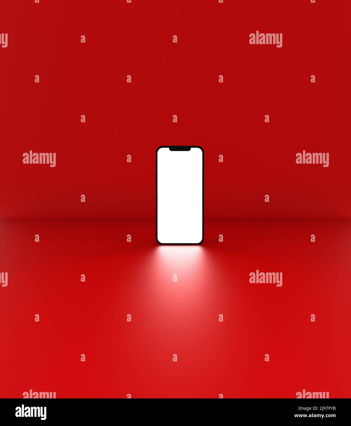 Mockup Der Handyvorlage. 3D Abbildung. Stockfoto